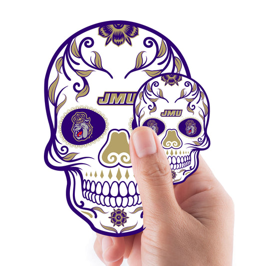 James Madison Dukes:   Skull Minis        - Officially Licensed NCAA Removable     Adhesive Decal