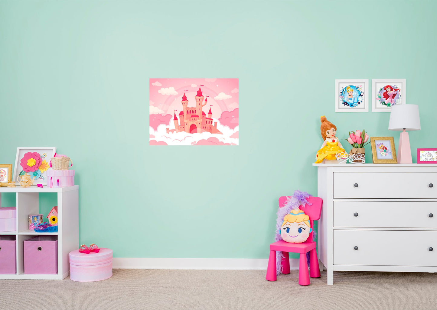 Nursery Princess:  Castle Part 5 Mural        -   Removable Wall   Adhesive Decal