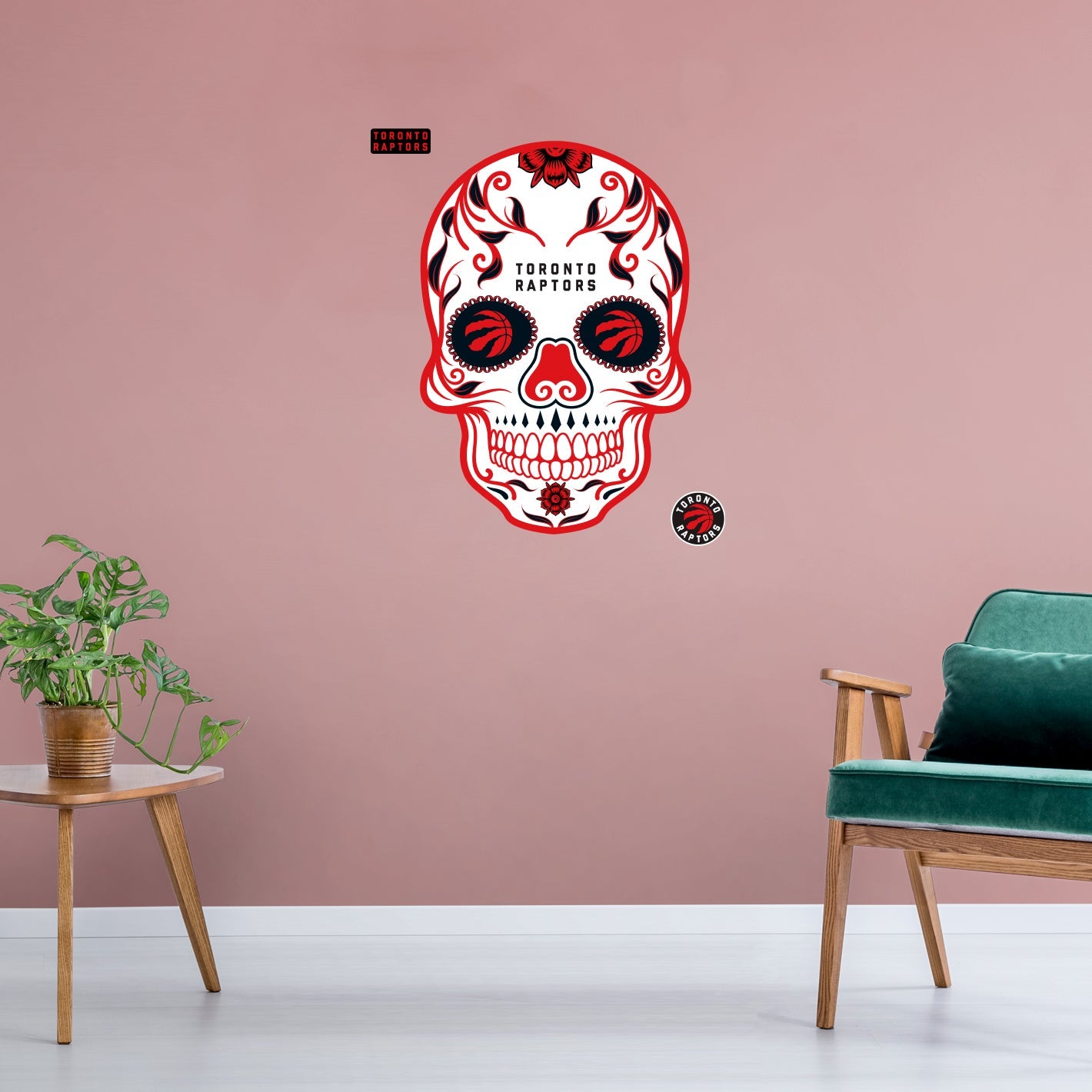 Toronto Raptors: Skull - Officially Licensed NBA Removable Adhesive Decal