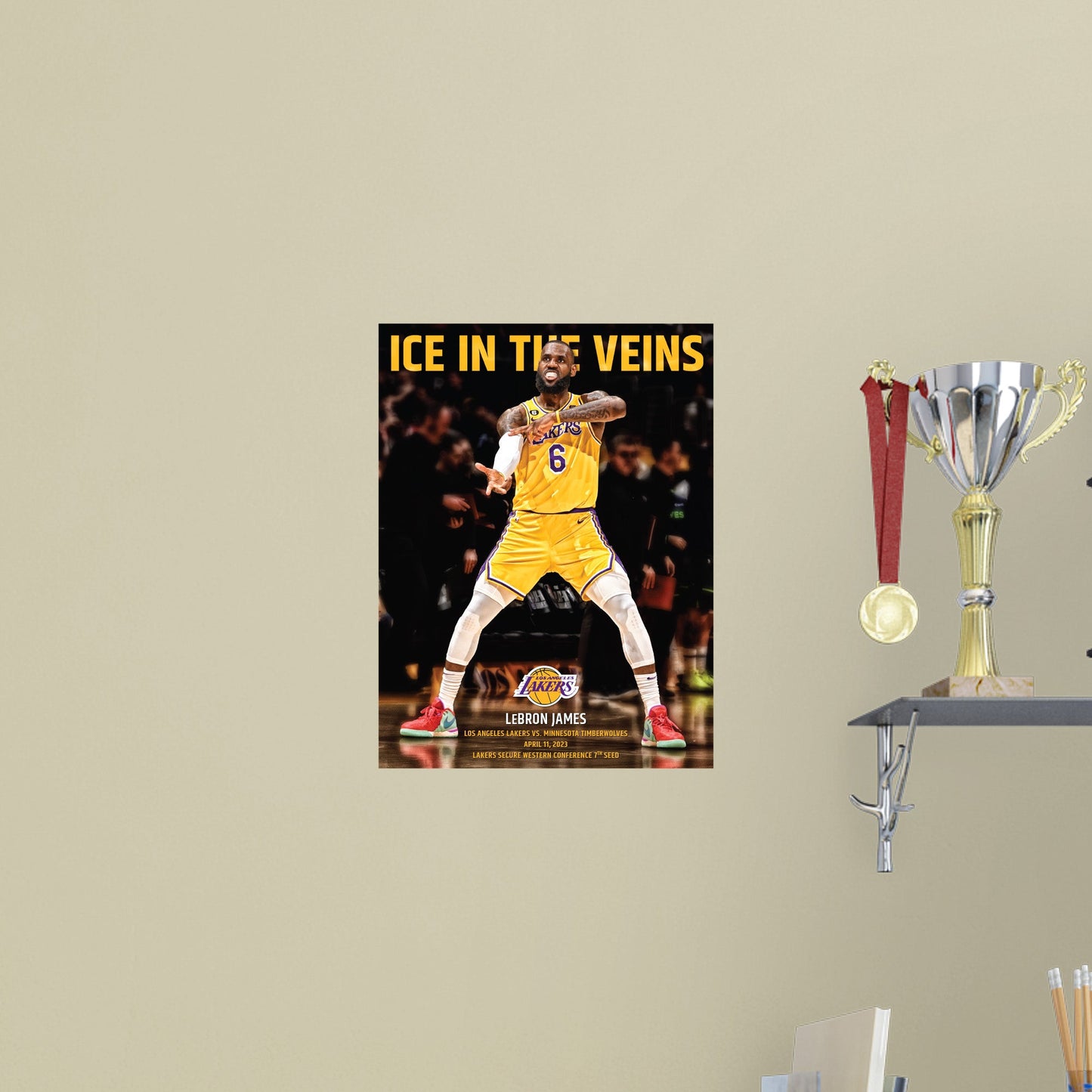 Los Angeles Lakers: LeBron James Ice In My Veins Poster - Officially Licensed NBA Removable Adhesive Decal