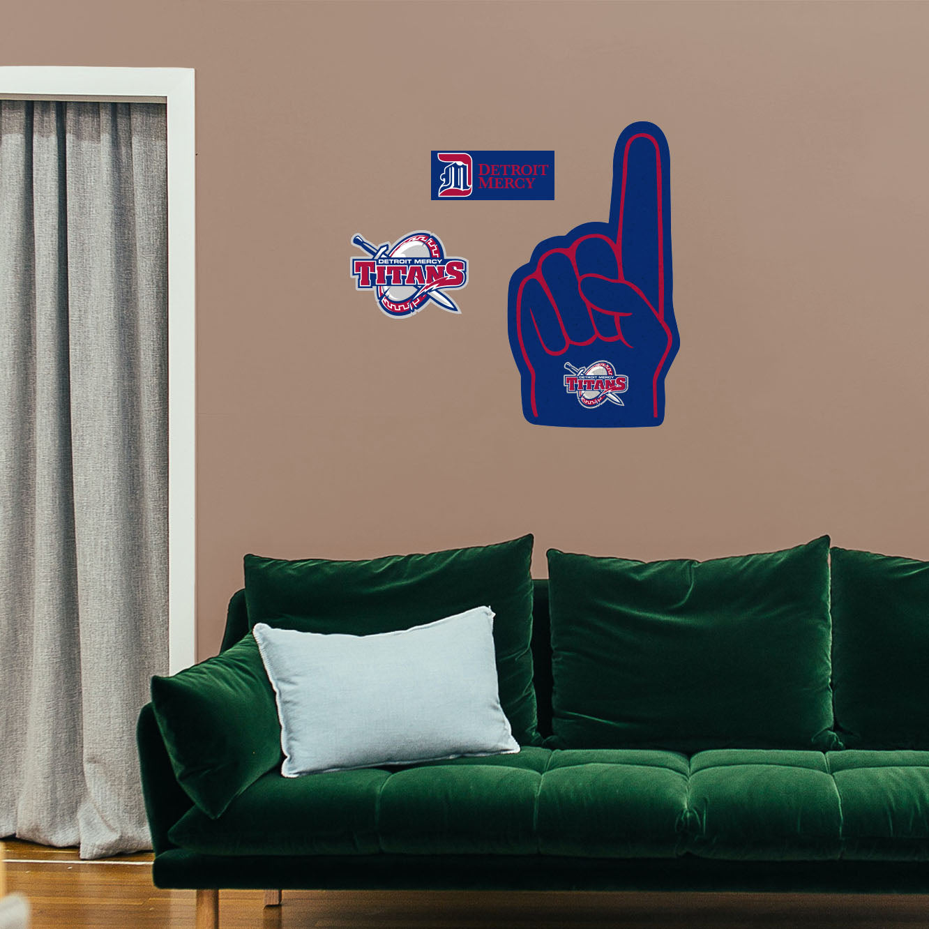 Detroit Mercy Titans: Foam Finger - Officially Licensed NCAA Removable Adhesive Decal