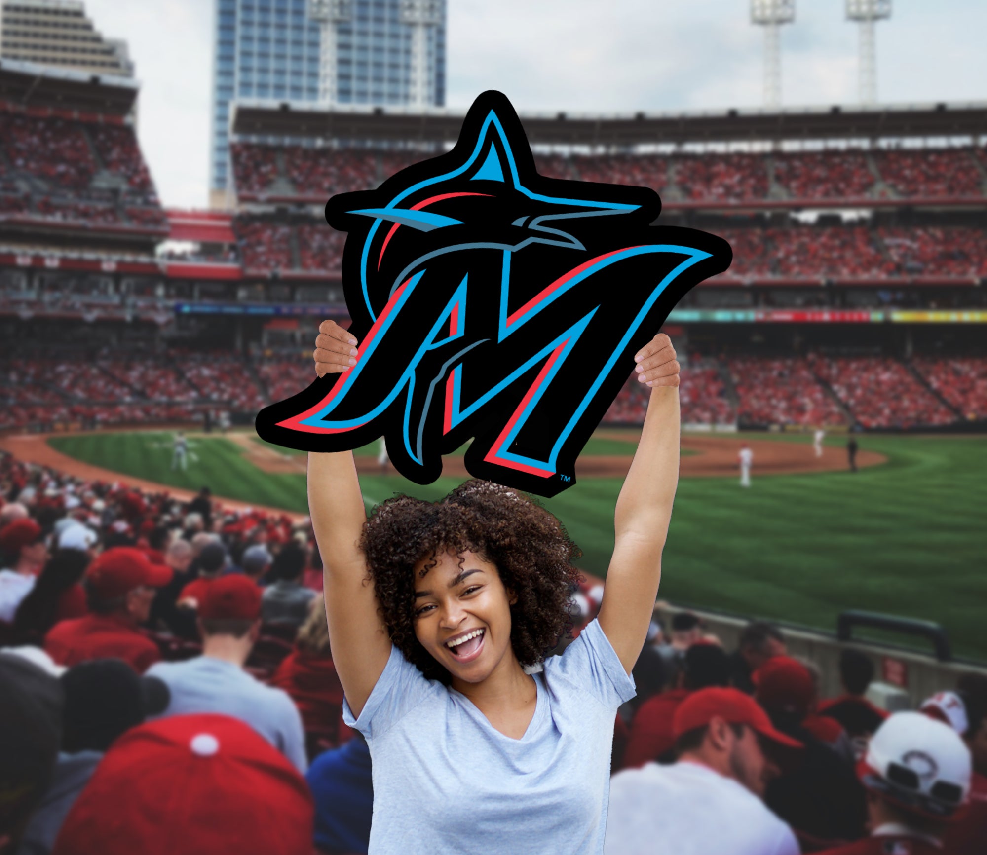 Miami Marlins: 2022 Skull Foam Core Cutout - Officially Licensed