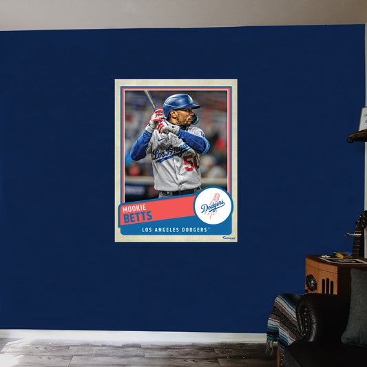 Los Angeles Dodgers: Mookie Betts  Poster        - Officially Licensed MLB Removable     Adhesive Decal