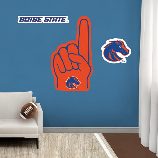 Boise State Broncos:    Foam Finger        - Officially Licensed NCAA Removable     Adhesive Decal
