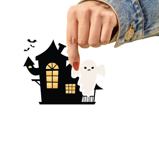 Sheet of 5 -Halloween:  Haunted House Minis        -   Removable    Adhesive Decal