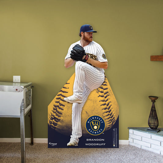 Milwaukee Brewers: Brandon Woodruff Life-Size Foam Core Cutout - Officially Licensed MLB Stand Out