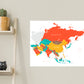 Maps: Asia Color Block Mural        -   Removable Wall   Adhesive Decal