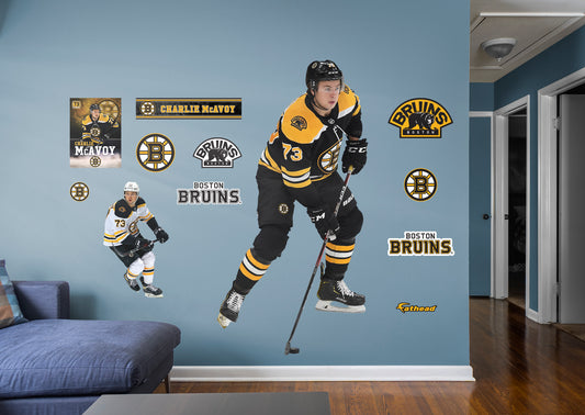 Boston Bruins: Charlie McAvoy         - Officially Licensed NHL Removable Wall   Adhesive Decal