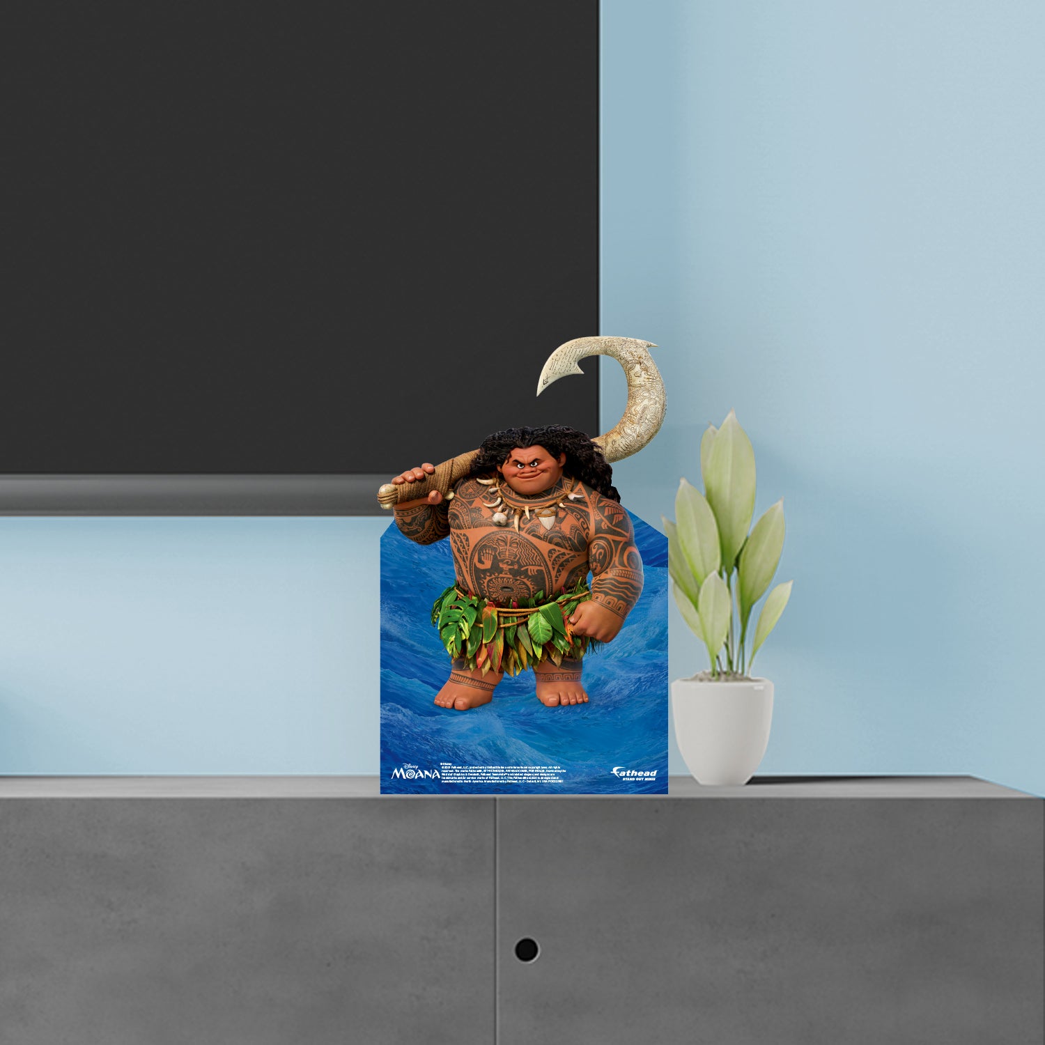 Moana: Maui Mini Cardstock Cutout - Officially Licensed Disney Stand Out - Fathead | 9.5W x 16H | Premium Wall Decals, Big Heads & More.