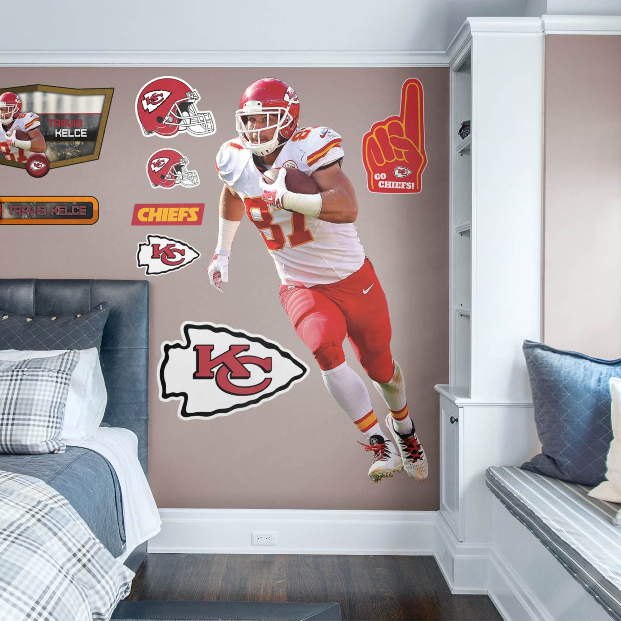 Travis Kelce Kansas City Chiefs Fathead Home 11-Pack Life-Size Removable  Wall Decal