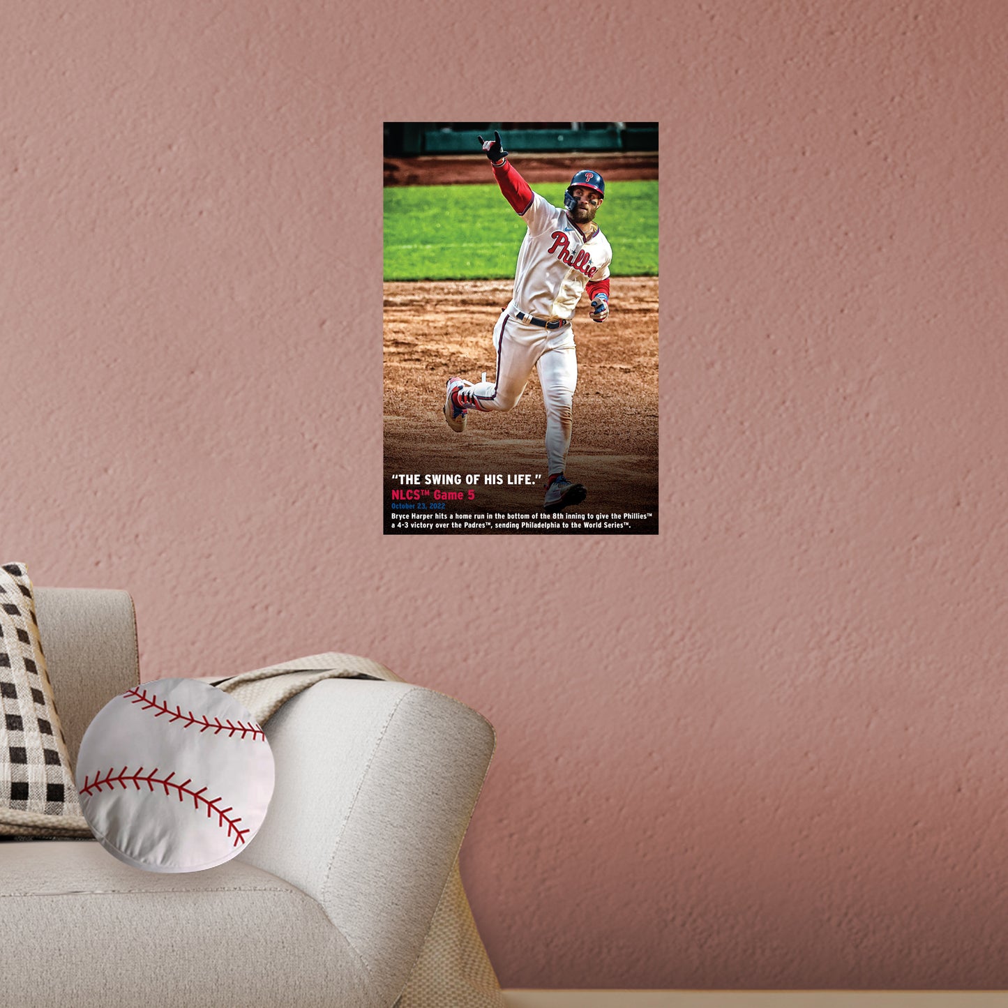 Philadelphia Phillies: Bryce Harper  NLCS HR Poster        - Officially Licensed MLB Removable     Adhesive Decal