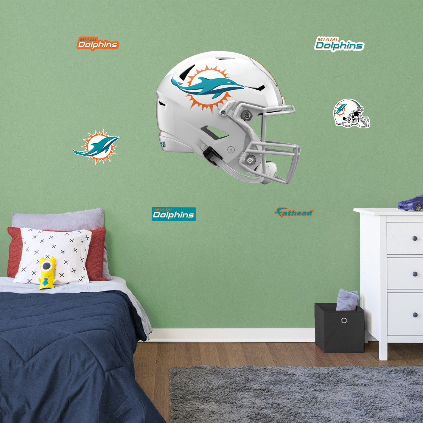 Miami Dolphins: Helmet - Officially Licensed NFL Removable Adhesive Decal