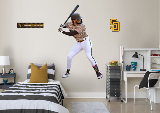 San Diego Padres: Fernando Tatis Jr.  Camo        - Officially Licensed MLB Removable Wall   Adhesive Decal