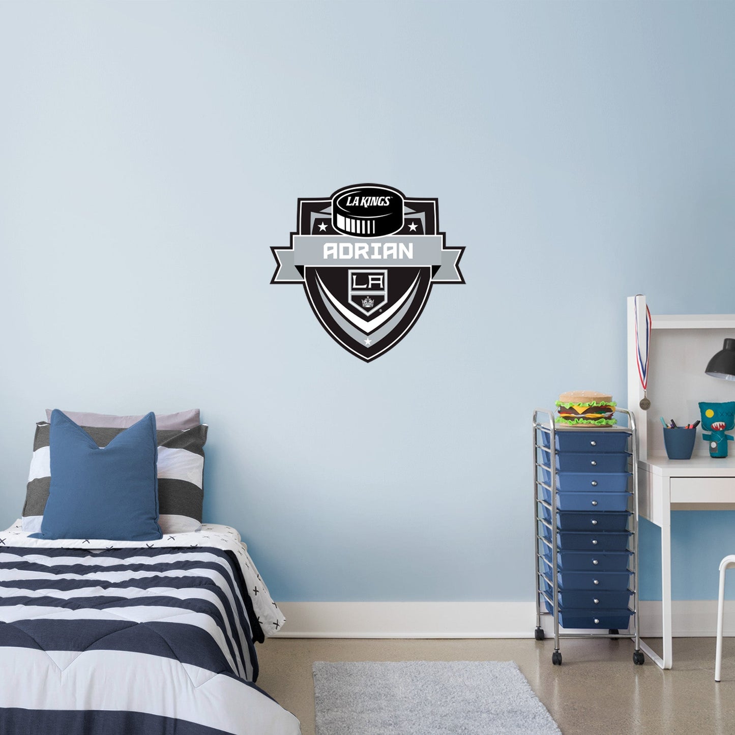 Los Angeles Kings:   Badge Personalized Name        - Officially Licensed NHL Removable     Adhesive Decal
