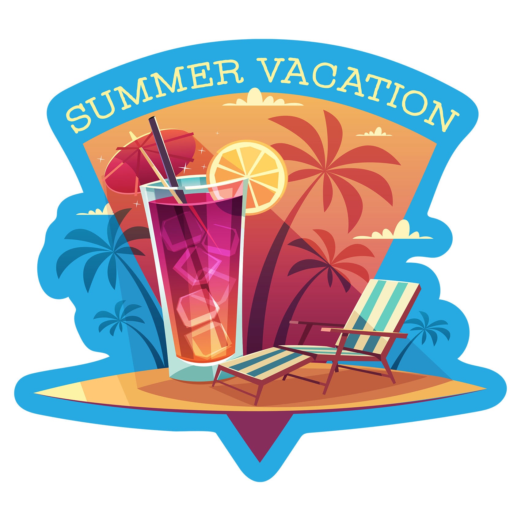 Seasons Decor: Summer Vacation Icon - Removable Adhesive Decal – Fathead