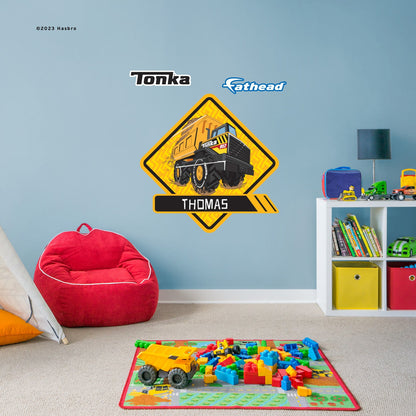 Tonka: Mighty Dump Truck Personalized Name Icon        - Officially Licensed Hasbro Removable     Adhesive Decal