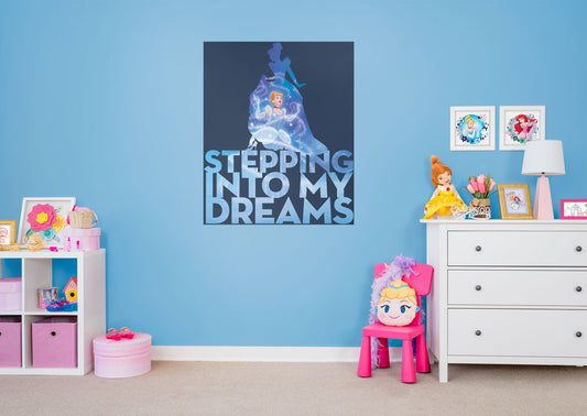 Cinderella:  Stepping Mural        - Officially Licensed Disney Removable Wall   Adhesive Decal