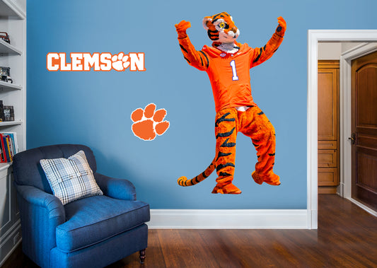 Clemson Tigers: The Tiger  Mascot        - Officially Licensed NCAA Removable Wall   Adhesive Decal