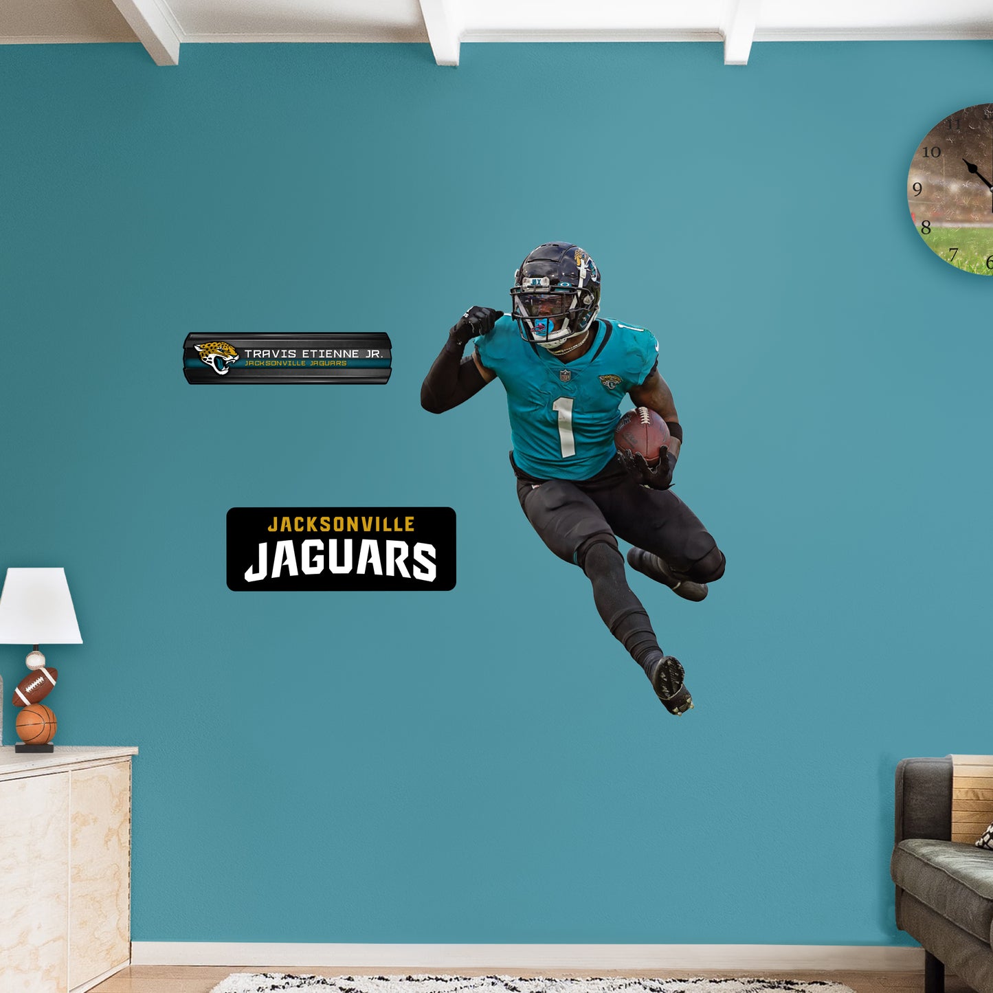 Jacksonville Jaguars: Travis Etienne Jr.         - Officially Licensed NFL Removable     Adhesive Decal