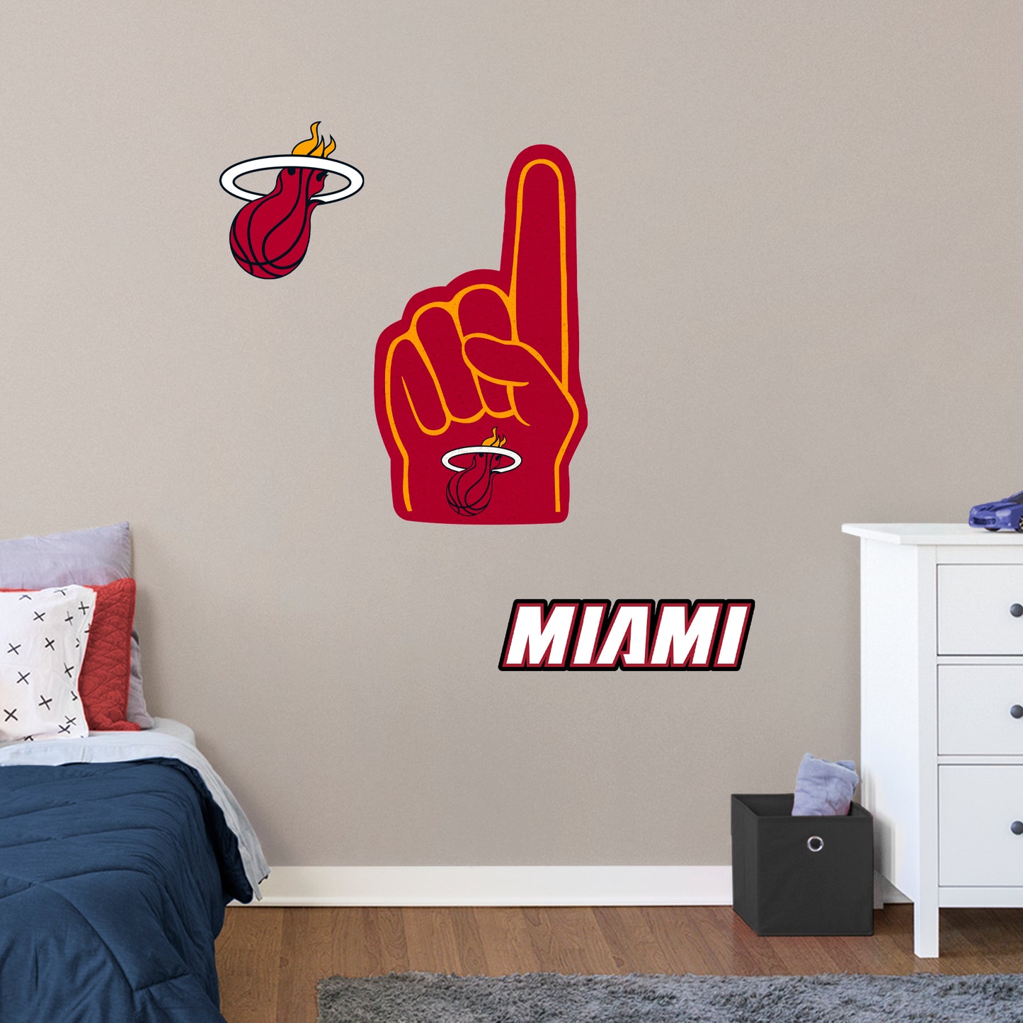 Miami Heat: Foam Finger - Officially Licensed NBA Removable Adhesive Decal