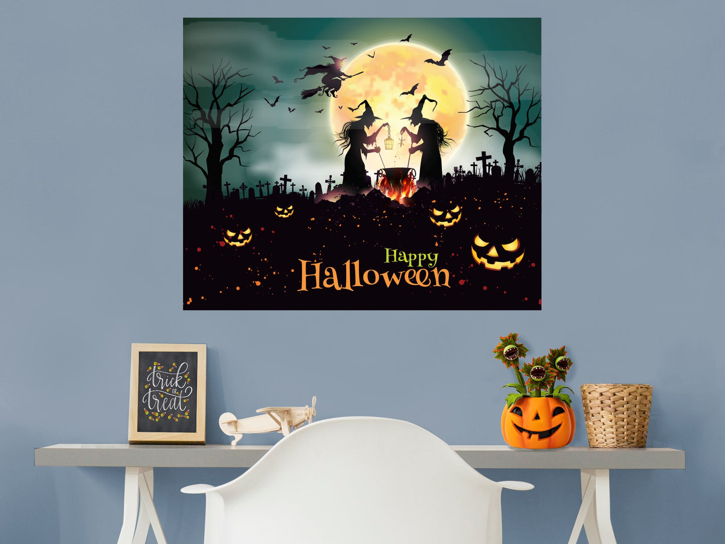 Halloween:  Three Witches Mural        -   Removable Wall   Adhesive Decal