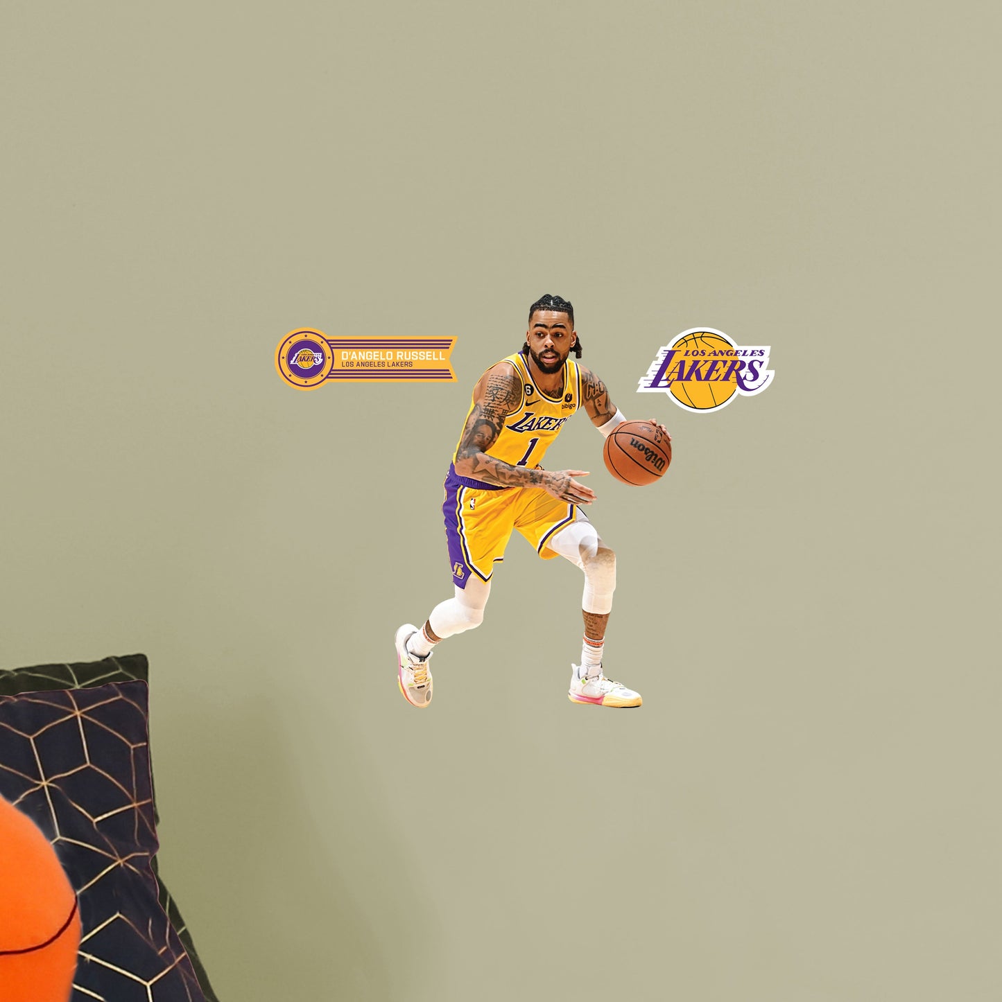Los Angeles Lakers: D'Angelo Russell - Officially Licensed NBA Removable Adhesive Decal