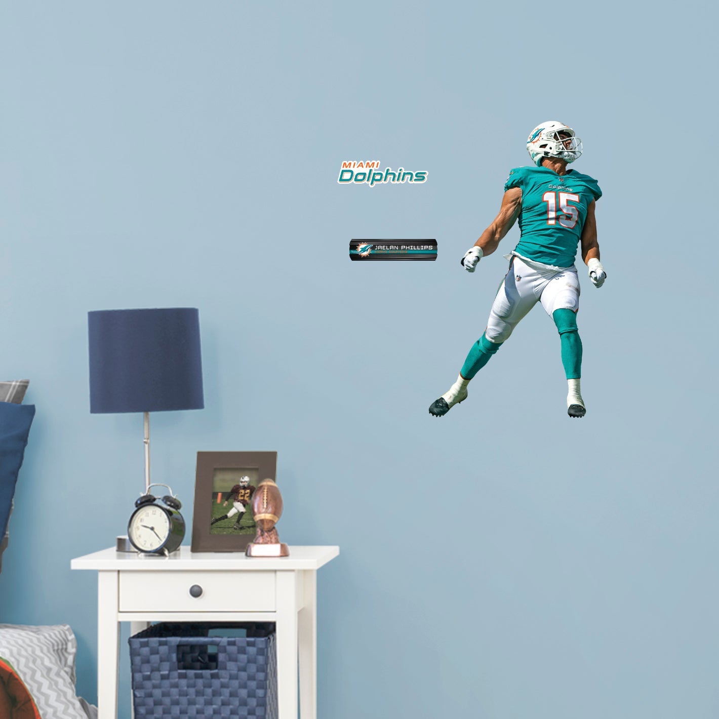 Miami Dolphins: Jaelan Phillips - Officially Licensed NFL Removable Adhesive Decal