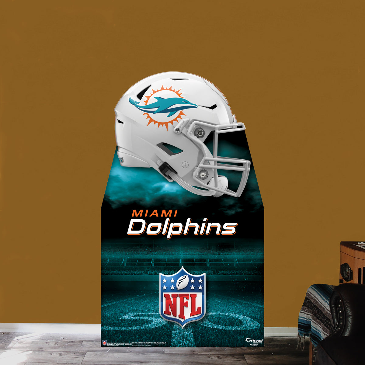 fathead football helmet Miami Dolphins Helmet - Life-Size Stand Out - Official NFL