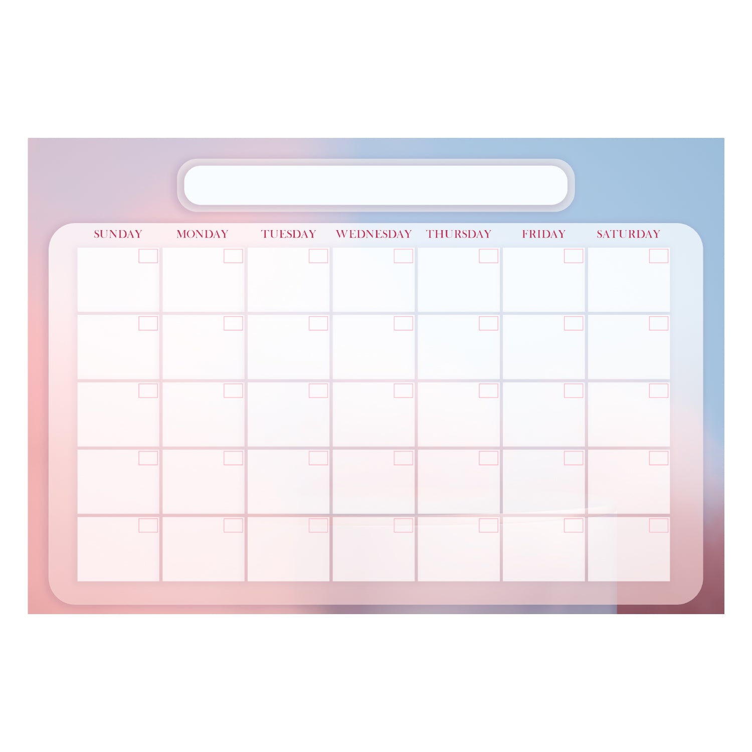 Calendars: Pastel One Month Calendar Dry Erase - Removable