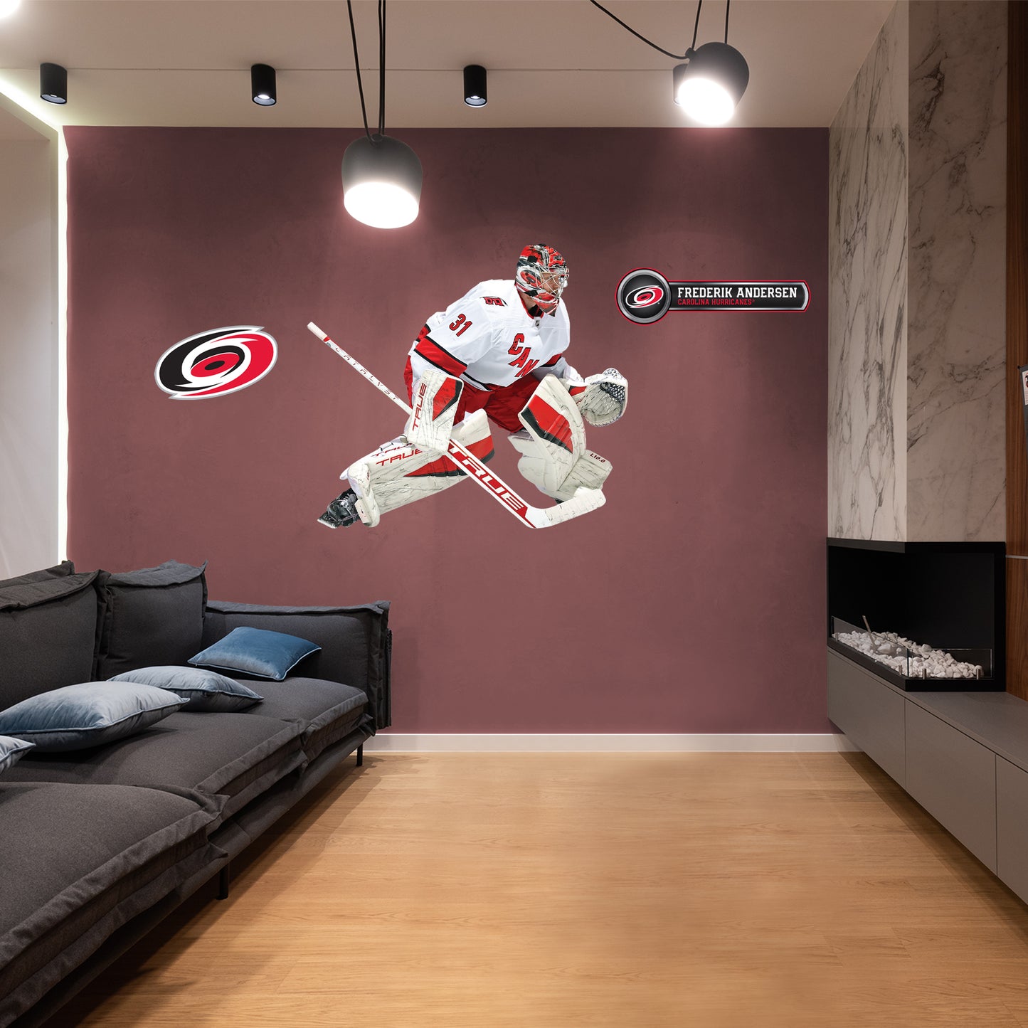 Carolina Hurricanes: Frederik Andersen - Officially Licensed NHL Removable Adhesive Decal