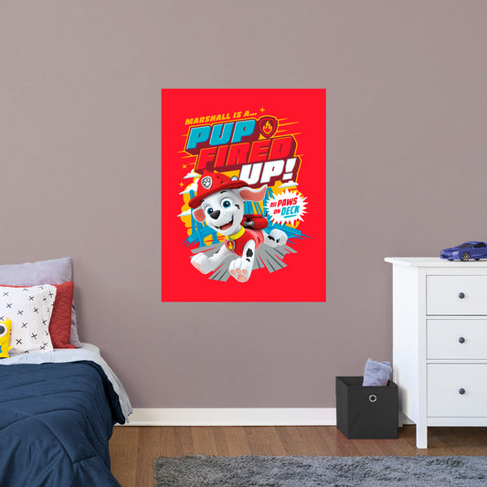 Paw Patrol: Marshall Pup Fired Up Poster - Officially Licensed Nickelodeon Removable Adhesive Decal