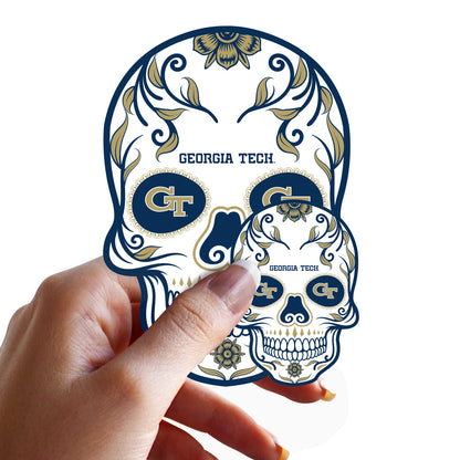 Georgia Tech Yellow Jackets:   Skull Minis        - Officially Licensed NCAA Removable     Adhesive Decal