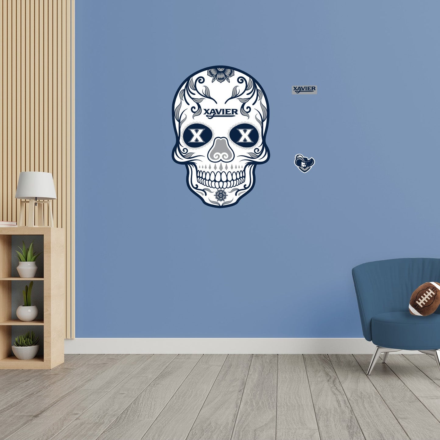 Xavier Musketeers: Skull - Officially Licensed NCAA Removable Adhesive Decal