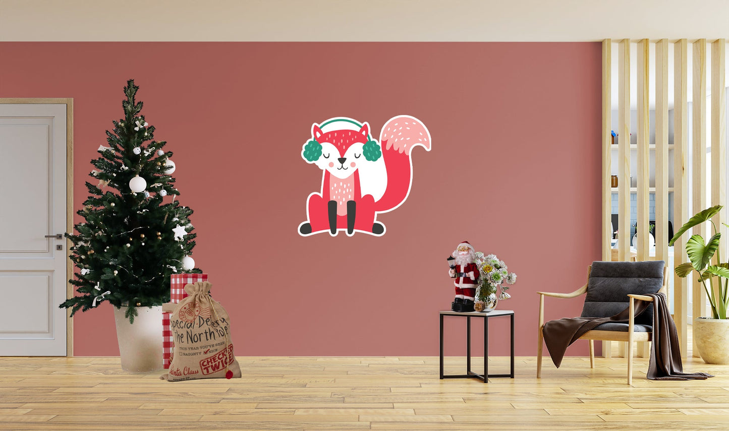 Christmas: Listening to Music Icon - Removable Adhesive Decal