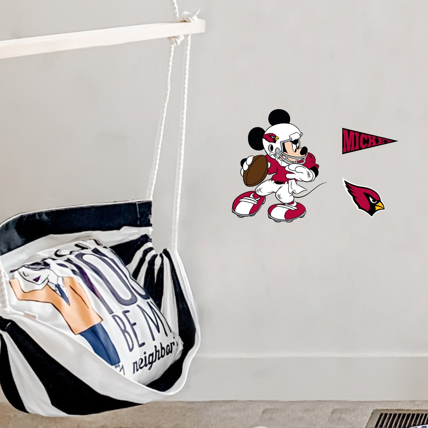 Arizona Cardinals: Mickey Mouse - Officially Licensed NFL Removable Adhesive Decal