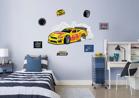Kids Burn Rubber        - Officially Licensed NASCAR Removable Wall   Adhesive Decal