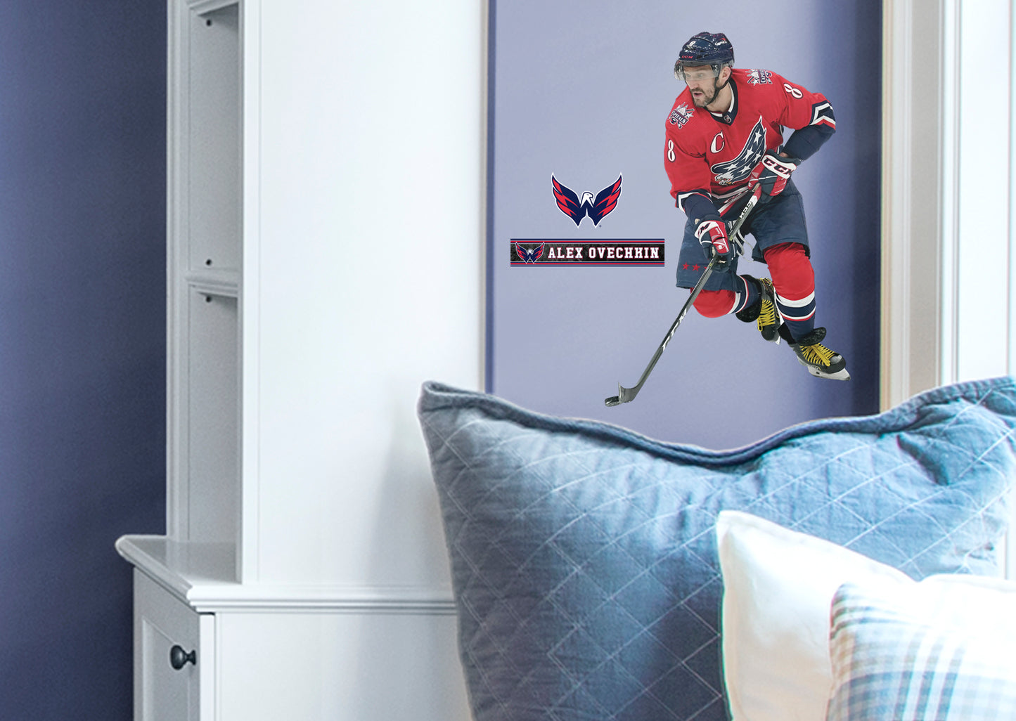 Washington Capitals: Alex Ovechkin  Reverse Retro        - Officially Licensed NHL Removable Wall   Adhesive Decal