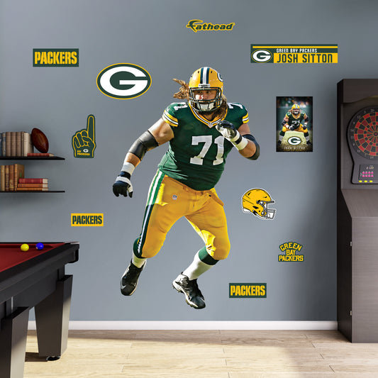Green Bay Packers: Josh Sitton Legend - Officially Licensed NFL Removable Adhesive Decal
