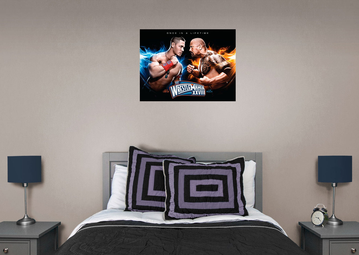 John Cena and The Rock Wrestlemania 28 Poster        - Officially Licensed WWE Removable Wall   Adhesive Decal