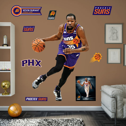 Phoenix Suns: Kevin Durant Classic Jersey - Officially Licensed NBA Removable Adhesive Decal