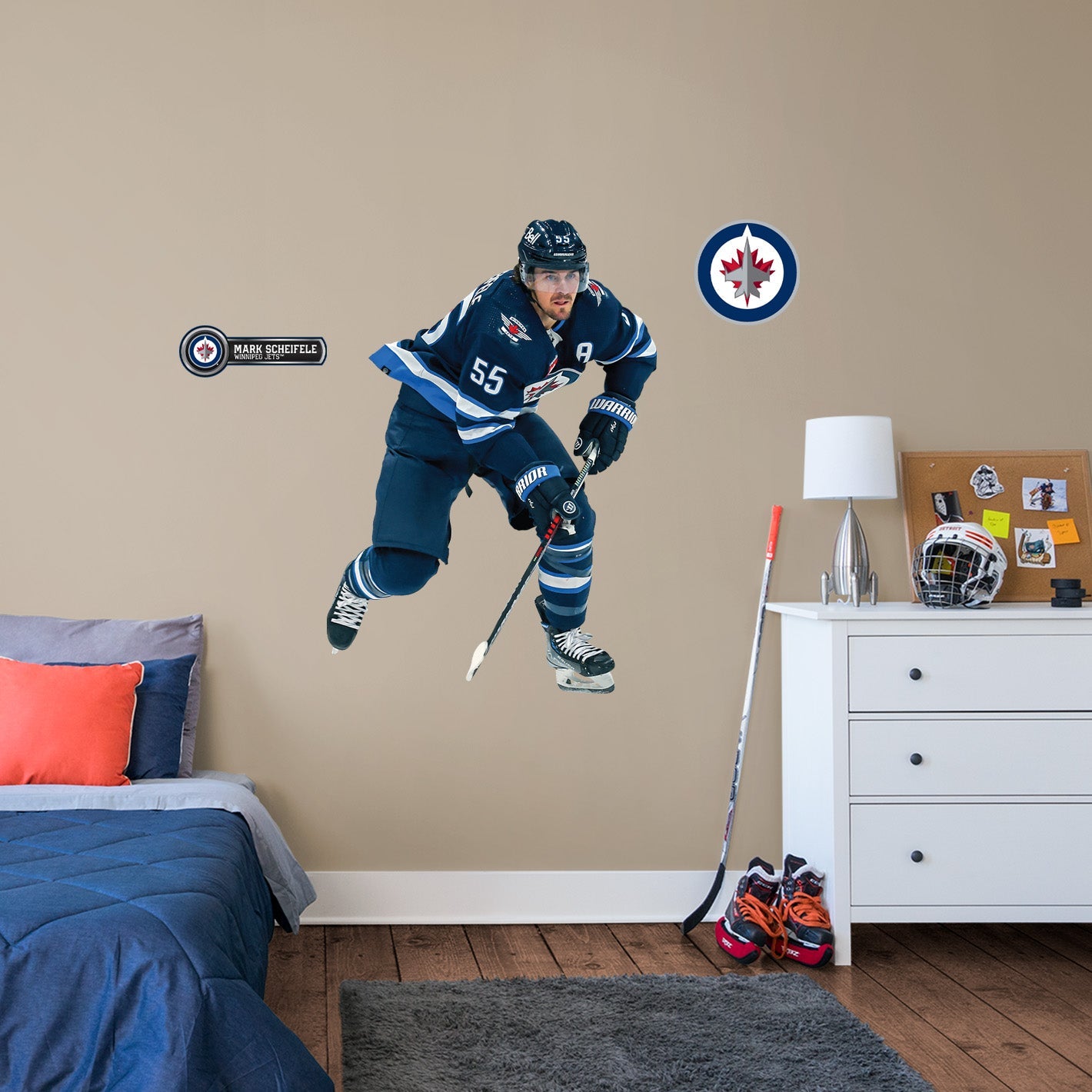 Winnipeg Jets: Mark Scheifele         - Officially Licensed NHL Removable     Adhesive Decal