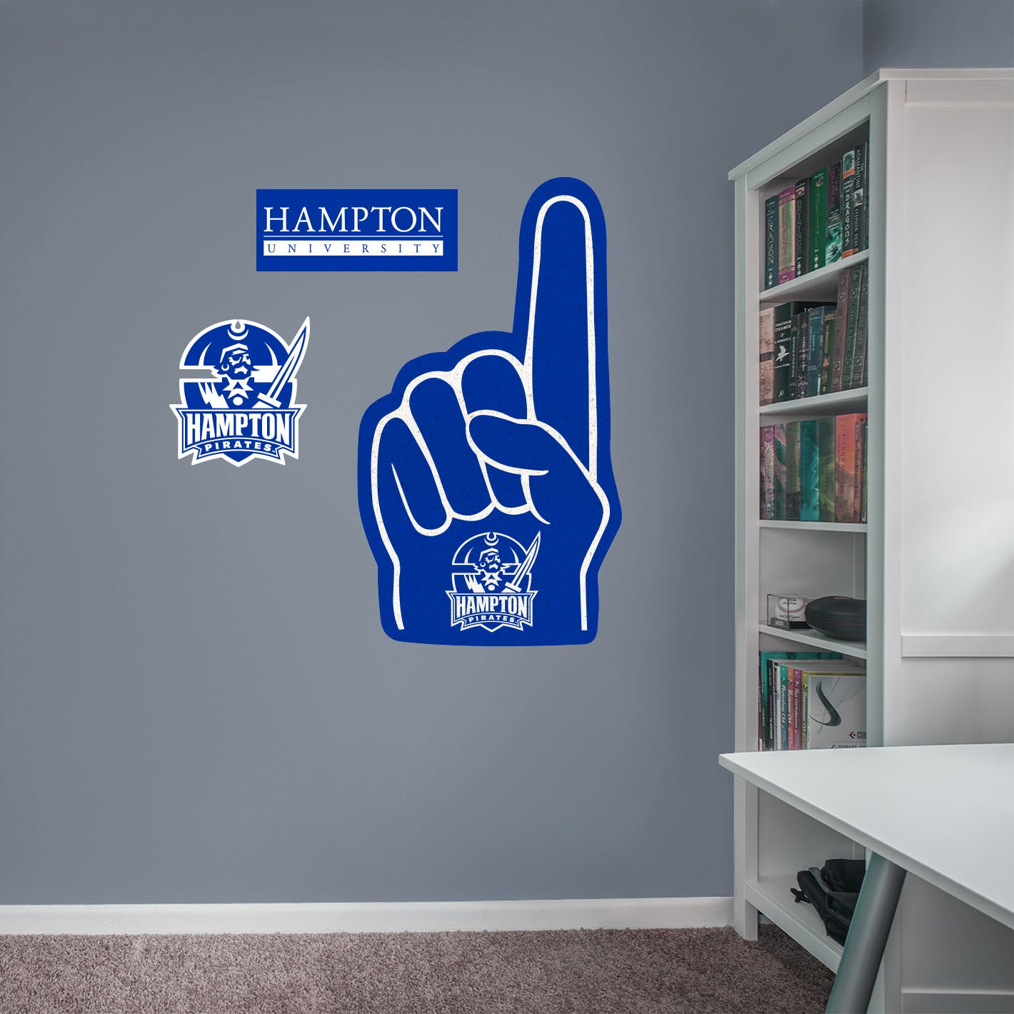 Hampton Pirates: Foam Finger - Officially Licensed NCAA Removable Adhesive Decal
