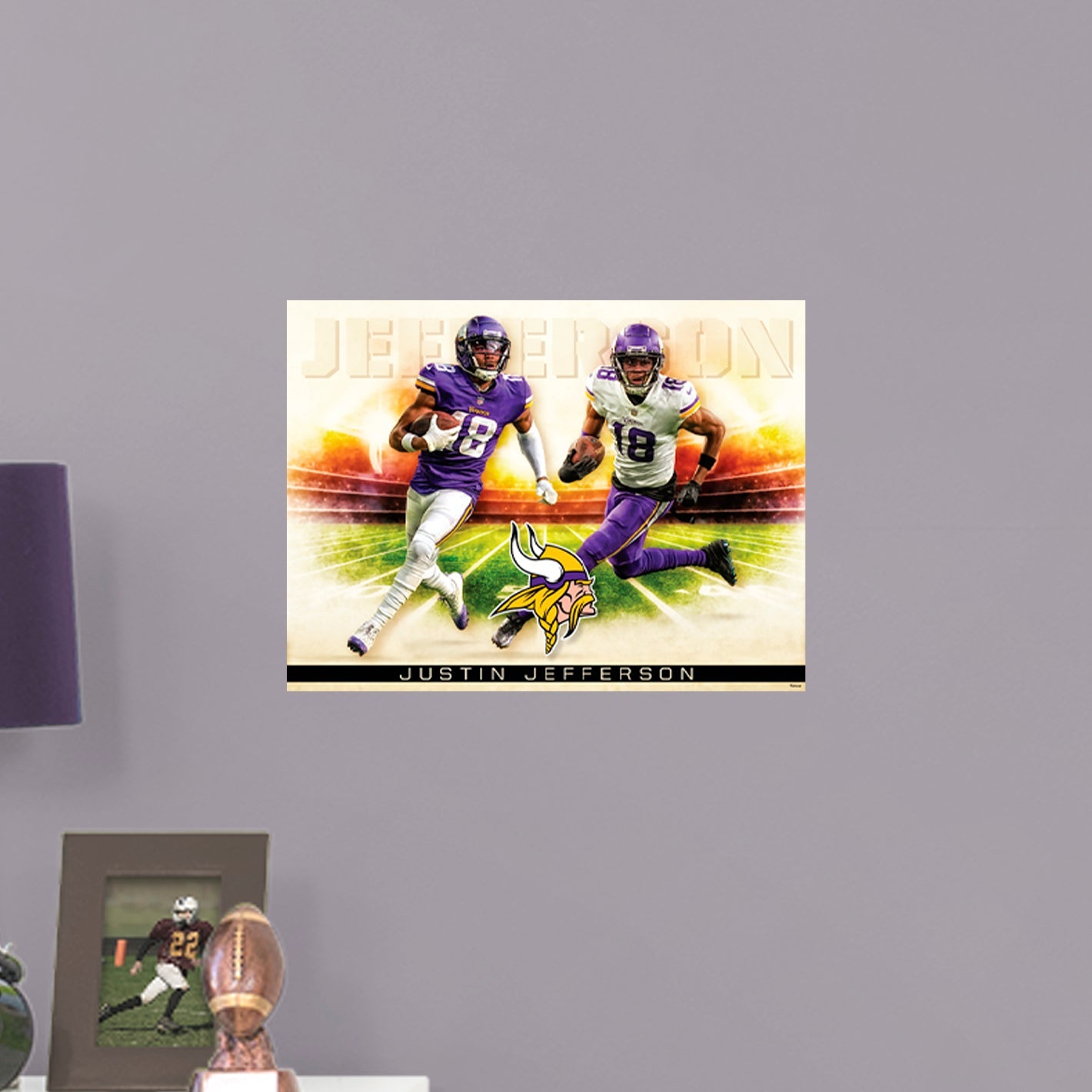 Minnesota Vikings: Justin Jefferson Icon Poster - Officially Licensed NFL Removable Adhesive Decal