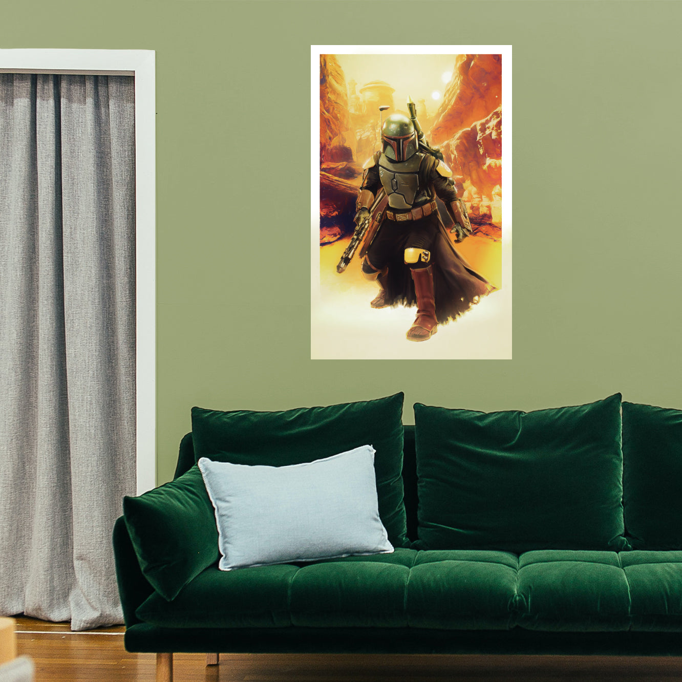 Book of Boba Fett: Boba Fett Mos Eisley Painted Poster - Officially Licensed Star Wars Removable Adhesive Decal