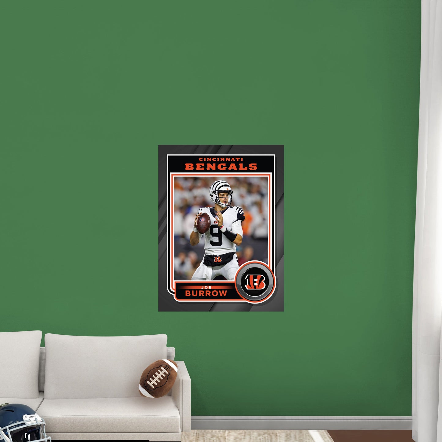 Cincinnati Bengals: Joe Burrow Poster - Officially Licensed NFL Removable Adhesive Decal