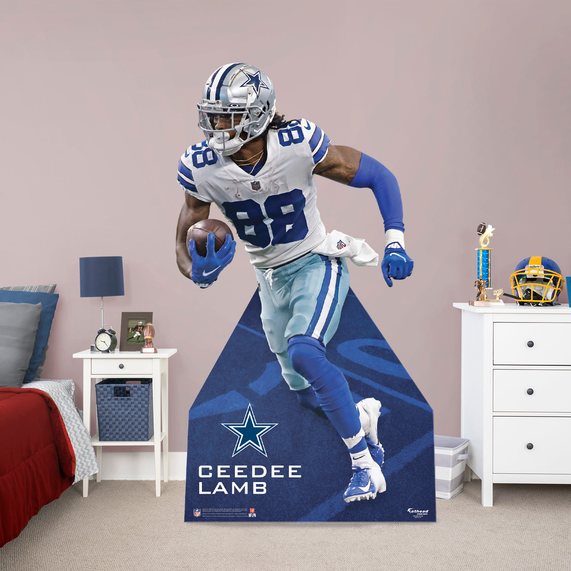 Dallas Cowboys: CeeDee Lamb 2022 - NFL Removable Adhesive Wall Decal Giant Athlete +2 Wall Decals 26W x 51H