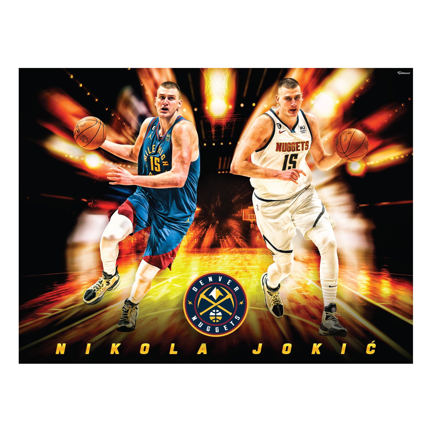 Nikola Jokic Poster Denver Nuggets Basketball Painting Hand Made