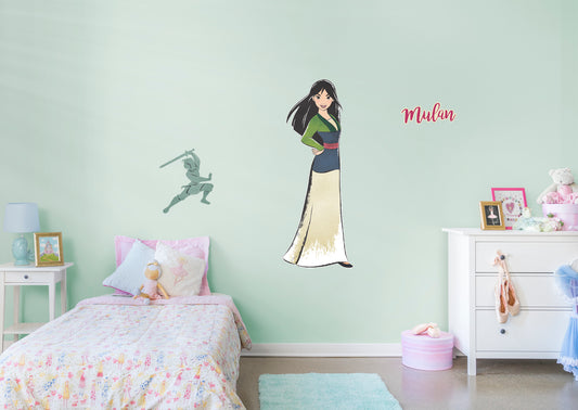 Mulan:  Modern Storybook        - Officially Licensed Disney Removable Wall   Adhesive Decal