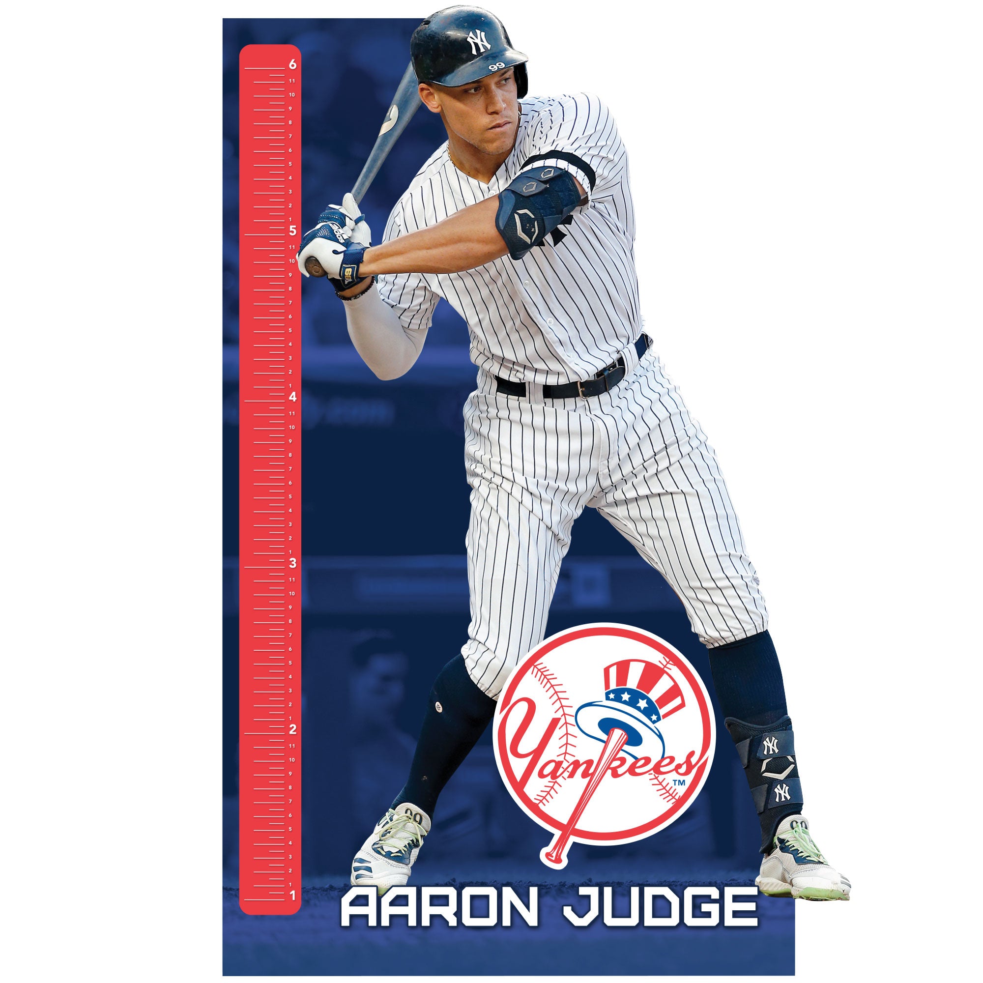 New York Yankees: Aaron Judge 2021 Growth Chart - MLB Removable Wall Adhesive Wall Decal Life-Size 45W x 70H