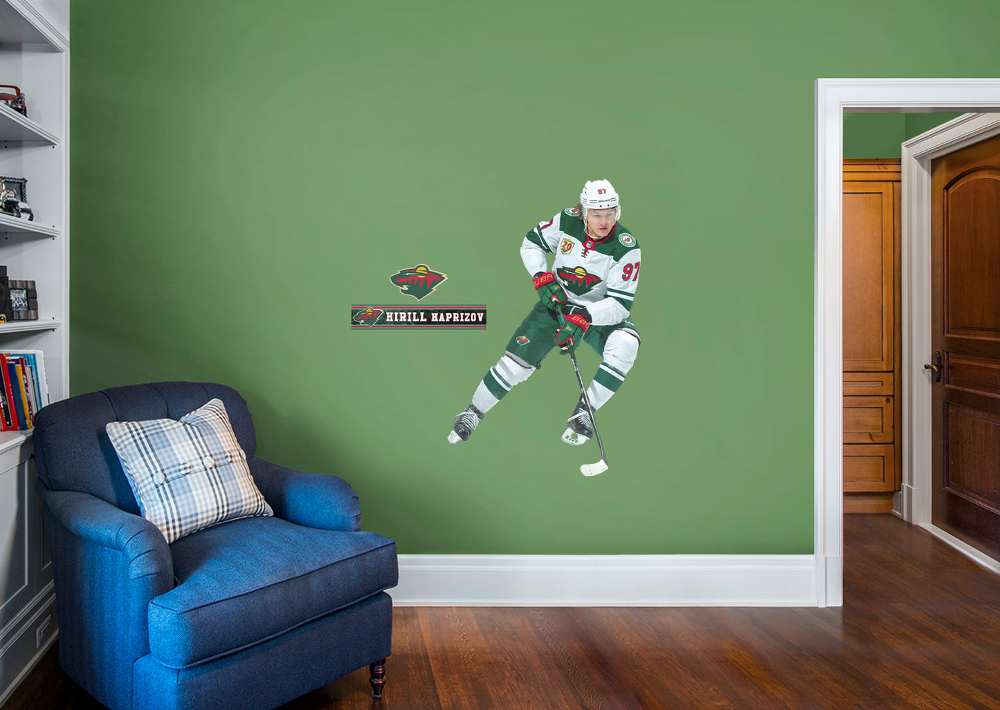 Minnesota Wild: Kirill Kaprizov         - Officially Licensed NHL Removable Wall   Adhesive Decal